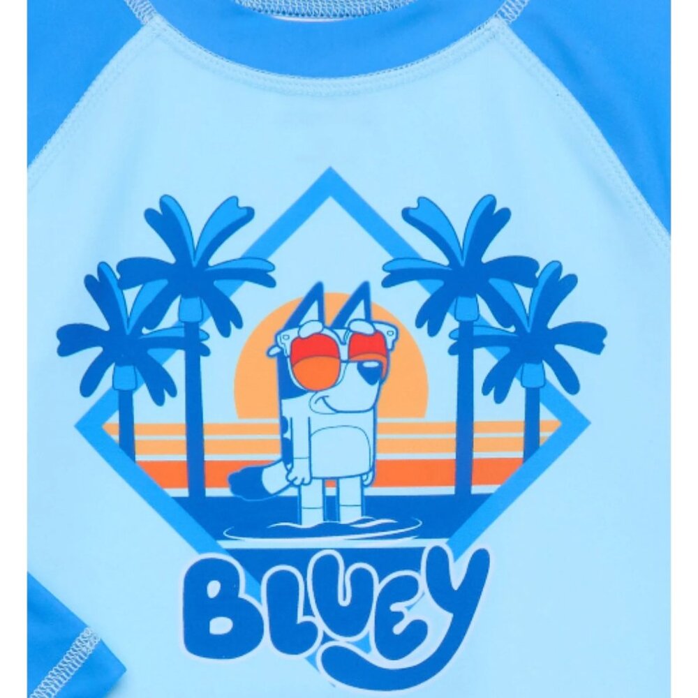 Bluey Toddler Boy Long-Sleeve Rash Guard & Swim Trunk Set - Picture 2 of 2